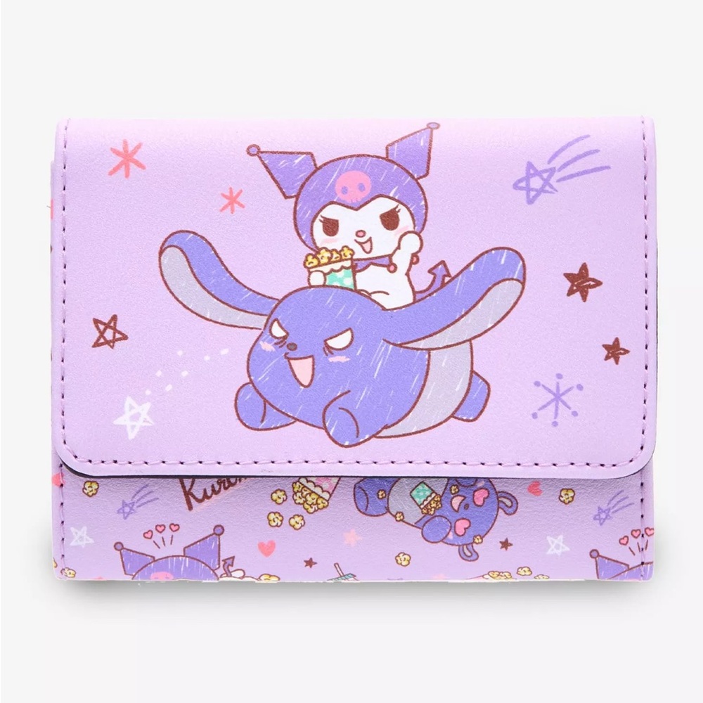 Sanrio Kuromi Lavender Trifold Wallet